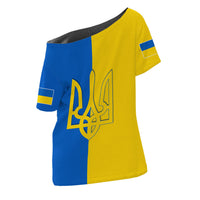 Ukraine Football Off Shoulder T shirt RLT7 - Wonder Print Shop