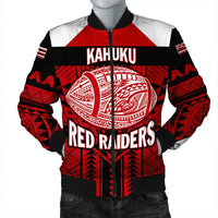 Wonder Print Shop Jacket - Personalized Hawaiian High Kahuku Red Raiders Football Bomber Jacket LT10 - Wonder Print Shop