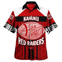 Wonder Print Shop Hawaiian Shirt - Personalized Hawaiian High Kahuku Red Raiders Football Hawaiian Shirt LT10 - Wonder Print Shop