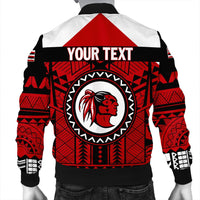 Wonder Print Shop Jacket - Personalized Hawaiian High Kahuku Red Raiders Football Bomber Jacket LT10 - Wonder Print Shop