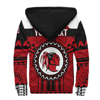 Wonder Print Shop Hoodie - Personalized Hawaiian High Kahuku Red Raiders Football Sherpa Hoodie LT10 - Wonder Print Shop