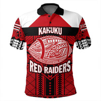 Custom Hawaiian High Kahuku Red Raiders Football Polo Shirt LT10 - Wonder Print Shop
