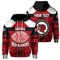 Polynesian Hoodie Custom Hawaiian High Kahuku Red Raiders Football Zip Hoodie LT10 - Wonder Print Shop