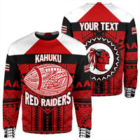 Wonder Print Shop Sweatshirt - Personalized Hawaiian High Kahuku Red Raiders Football Sweatshirt LT10 - Wonder Print Shop