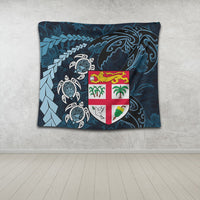 Wonder Print Shop Home Decor - Fiji Coat of Arms Turtle Palm Tree Tapestry LT10 - Wonder Print Shop