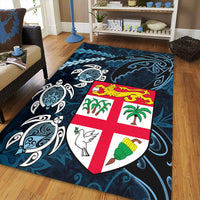 Wonder Print Shop Home Set - Fiji Coat of Arms Turtle Palm Tree Area Rug LT10 - Wonder Print Shop