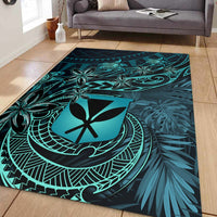 Wonder Print Shop Home Set - Hawaii Kanaka Maoli Turquoise Tiare Honu Area Rug LT10 - Wonder Print Shop