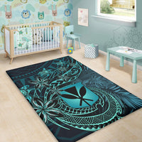 Wonder Print Shop Home Set - Hawaii Kanaka Maoli Turquoise Tiare Honu Area Rug LT10 - Wonder Print Shop