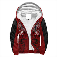 Polynesian Hoodie Personalized Hawaii Spearhead Hibiscus Polynesian Sherpa Hoodie LT10 - Wonder Print Shop