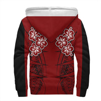 Polynesian Hoodie Personalized Hawaii Spearhead Hibiscus Polynesian Sherpa Hoodie LT10 - Wonder Print Shop