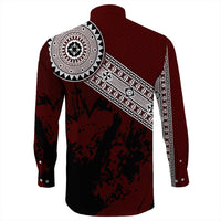 Polynesian Shirt Fiji Masa Paint Style Long Sleeve Button Shirt LT10 - Wonder Print Shop