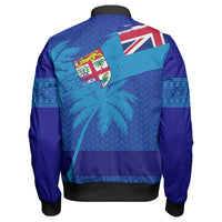 Polynesian Jacket Fiji Palm Tree Coat Of Arms Sleeve Zip Bomber Jacket LT10 - Wonder Print Shop