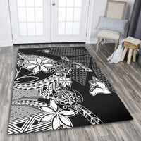 Polynesian Home Set Kanaka Black Kakau Hawaiian Area Rug LT10 - Wonder Print Shop