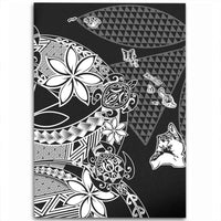 Polynesian Home Set Kanaka Black Kakau Hawaiian Area Rug LT10 - Wonder Print Shop