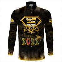 Polynesian Shirt Personalized Hawaii Class Of Nanakuli Golden Hawks Long Sleeve Button Shirt LT10 - Wonder Print Shop