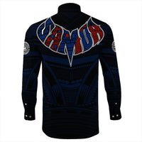 Polynesian Shirt American Samoa Forever Long Sleeve Button Shirt LT10 - Wonder Print Shop