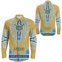 Mu Beta Phi Dashiki Long Sleeve Button Shirt RLT12 - Wonder Print Shop