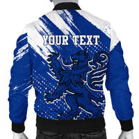 (Custom Text) Scotland Lion Grunge Bomber Jacket RLT12 - Wonder Print Shop