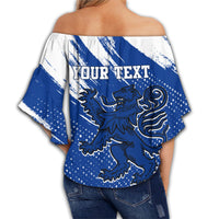 custom-text-scotland-lion-grunge-off-shoulder-wrap-top