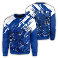 (Custom Text) Scotland Lion Grunge Sweatshirt RLT12 - Wonder Print Shop