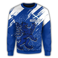 (Custom Text) Scotland Lion Grunge Sweatshirt RLT12 - Wonder Print Shop