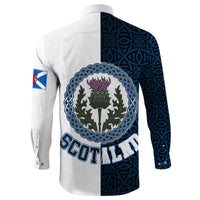 Scotland Half Thistle Celtic Long Sleeve Button Shirt RLT12 - Wonder Print Shop