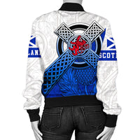 Scotland Pattern Thistle Sleeve Zip Bomber Jacket RLT12 - Wonder Print Shop