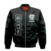 (Custom) Wonder Print Shop Jacket - Beta Phi Pi Sleeve Zip Bomber Jacket RLT8 - Wonder Print Shop