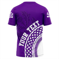 (Custom Text) Scotland Purple Thistle T Shirt RLT12 - Wonder Print Shop