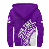 (Custom Text) Scotland Purple Thistle Sherpa Hoodie RLT12 - Wonder Print Shop