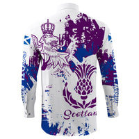 Scotland Lion King's Thistle Long Sleeve Button Shirt RLT12 - Wonder Print Shop