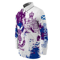 Scotland Lion King's Thistle Long Sleeve Button Shirt RLT12 - Wonder Print Shop