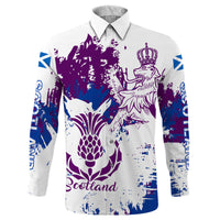Scotland Lion King's Thistle Long Sleeve Button Shirt RLT12 - Wonder Print Shop