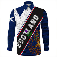 Scotland Pattern Flag Long Sleeve Button Shirt RLT12 - Wonder Print Shop