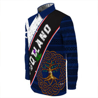 Scotland Pattern Flag Long Sleeve Button Shirt RLT12 - Wonder Print Shop