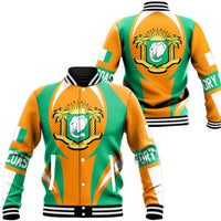 Wonder Print Shop Clothing - Ivory Coast Action Flag Baseball Jacket RLT7 - Wonder Print Shop
