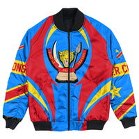 Getteestore Clothing - Democratic Republic Of The Congo Action Flag Bomber Jacket RLT7 - Wonder Print Shop