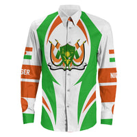 Wonder Print Shop Clothing - Niger Action Flag Long Sleeves Button Shirt RLT7 - Wonder Print Shop