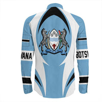 Wonder Print Shop Clothing - Botswana Action Flag Long Sleeves Button Shirt RLT7 - Wonder Print Shop