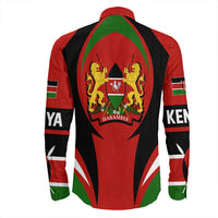Wonder Print Shop Clothing - Kenya Action Flag Long Sleeves Button Shirt RLT7 - Wonder Print Shop