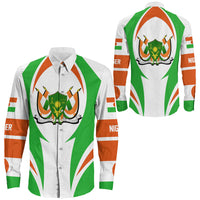Wonder Print Shop Clothing - Niger Action Flag Long Sleeves Button Shirt RLT7 - Wonder Print Shop