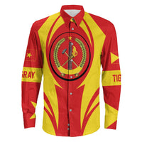 Wonder Print Shop Clothing - Tigray Action Flag Long Sleeves Button Shirt RLT7 - Wonder Print Shop