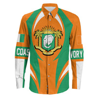 Wonder Print Shop Clothing - Ivory Coast Action Flag Long Sleeves Button Shirt RLT7 - Wonder Print Shop