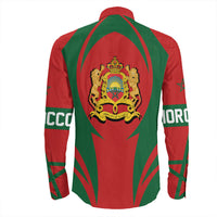 Wonder Print Shop Clothing - Morocco Action Flag Long Sleeves Button Shirt RLT7 - Wonder Print Shop