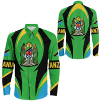 Wonder Print Shop Clothing - Tanazia Action Flag Long Sleeves Button Shirt RLT7 - Wonder Print Shop