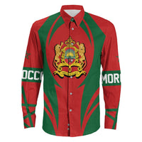 Wonder Print Shop Clothing - Morocco Action Flag Long Sleeves Button Shirt RLT7 - Wonder Print Shop