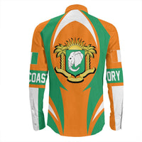 Wonder Print Shop Clothing - Ivory Coast Action Flag Long Sleeves Button Shirt RLT7 - Wonder Print Shop
