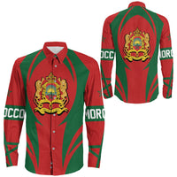 Wonder Print Shop Clothing - Morocco Action Flag Long Sleeves Button Shirt RLT7 - Wonder Print Shop
