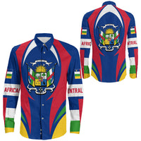 Wonder Print Shop Clothing - Central Africa Action Flag Long Sleeves Button Shirt RLT7 - Wonder Print Shop