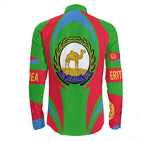 Wonder Print Shop Clothing - Eritrea Action Flag Long Sleeves Button Shirt RLT7 - Wonder Print Shop